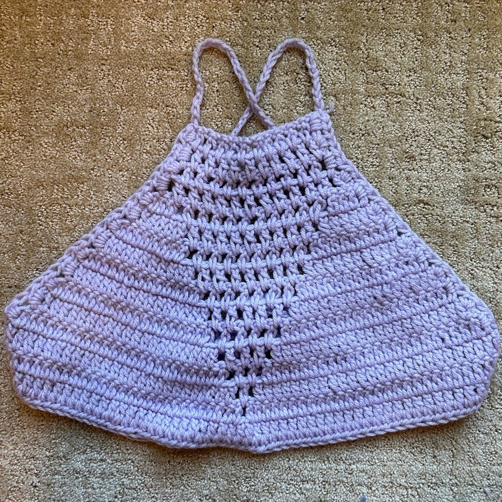 Lavender Knit Textured Halter Top